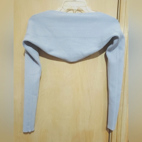 NWT Anthropologie Flat White 2Pc Ribbed Sweater Dress XS Blue Grey Retails $180 - Picture 8 of 16